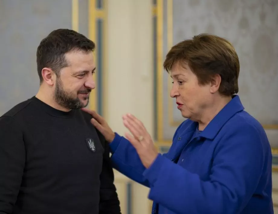 Президент України Володимир Зеленський та директорка-розпорядниця МВФ Крісталіна Георгієва