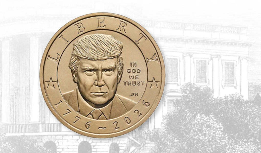 Монета з Дональдом Трампом